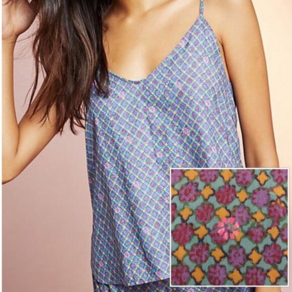 Anthro FLOREAT purple floral Aune cami, Sz Small. - Picture 1 of 9